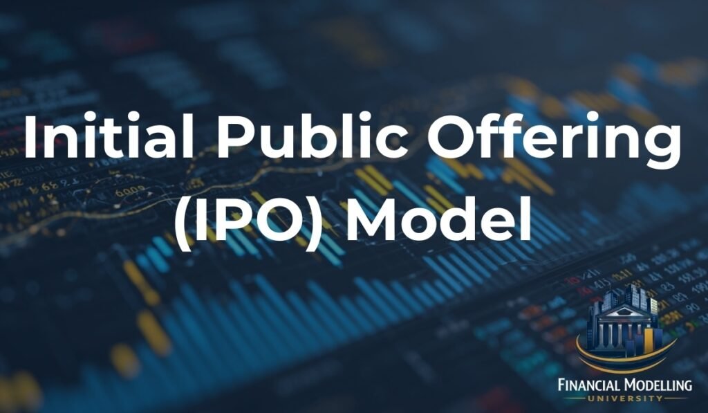 Initial public offering IPO financial model concept with financial charts and market data