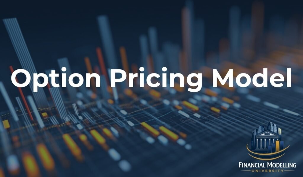 Option pricing financial model concept with charts and financial data visualization