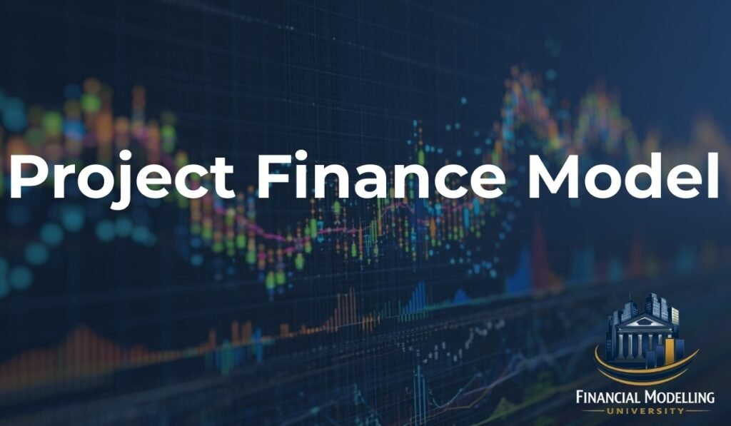 Project finance financial model concept with charts and financial data visualization
