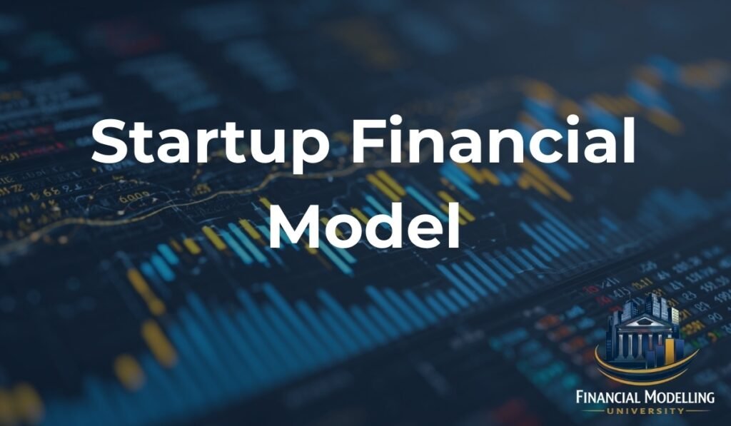 Startup financial model concept with charts and financial data visualization